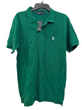U.S. Polo Assn. Mens Green Polo Shirt Size M NWT 100% Cotton